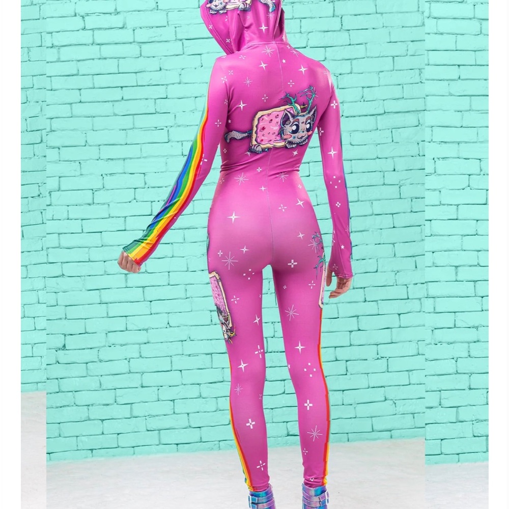 Badinka Schizo Cat Fit Onesie (Pink) size medium M - Picture 3 of 5